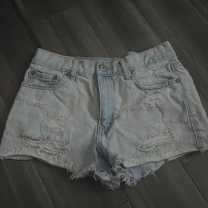 aeropostale jean shorts, light wash denim